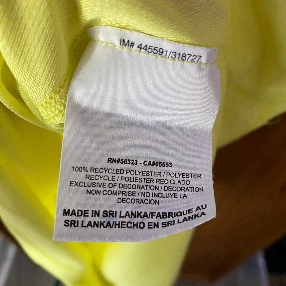 Nike Running Dri-FIT Shirt Womens Medium Neon Yellow Short Sleeve Tee